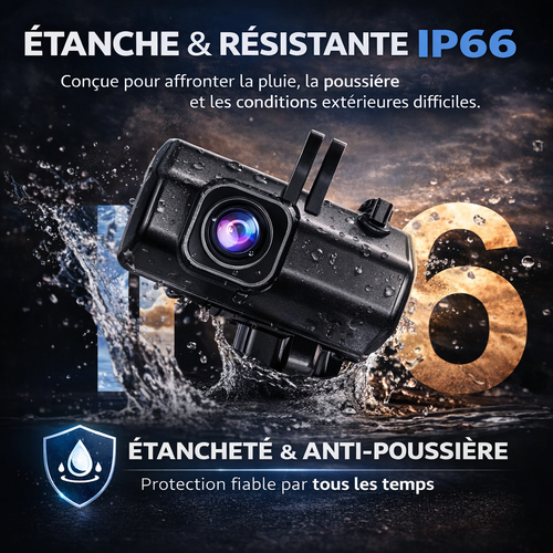 CamShield Auto Dashcam Moto 1080P Étanche