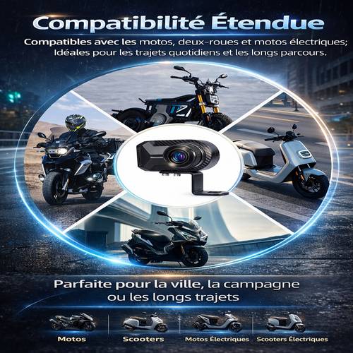 Caméra Moto 2K HD WiFi Étanche IP67 – Enregistrement en Boucle – Grand Angle 130°