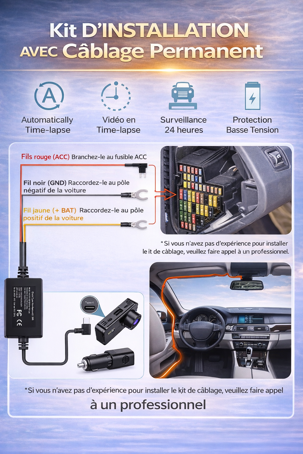 CamShield Auto Dashcam 4K Wi-Fi Vision Nocturne