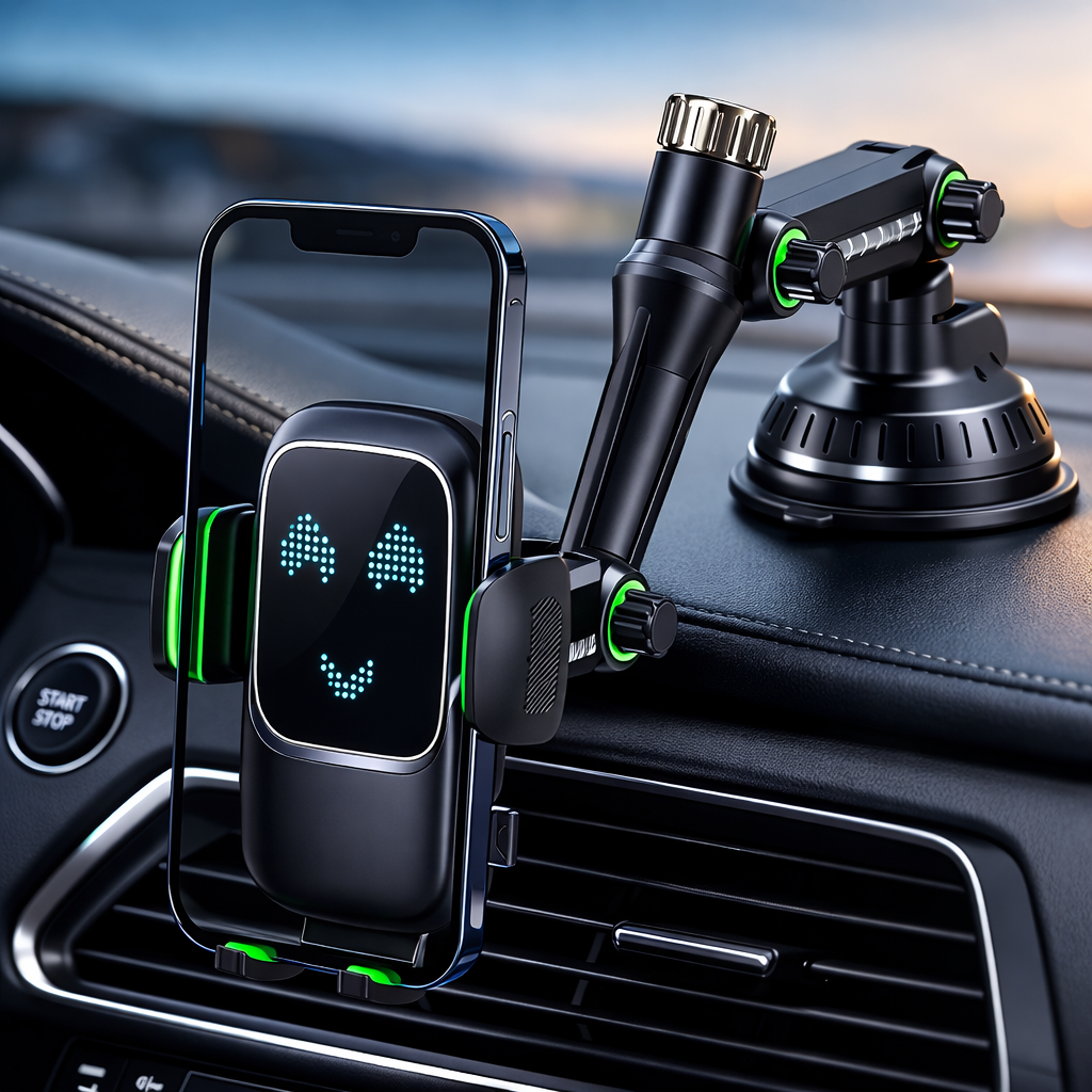 CamShield Auto – Support Téléphone Voiture à Ventouse pour Pare-Brise et Tableau de Bord, Support Smartphone Universel Rotatif