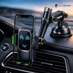CamShield Auto – Support Téléphone Voiture à Ventouse pour Pare-Brise et Tableau de Bord, Support Smartphone Universel Rotatif